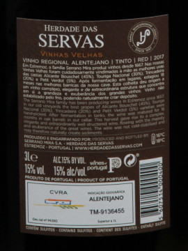 Herdade das Servas Vinhas Velhas Res Tº 3 L 2017