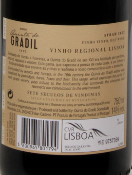 Quinta do Gradil Syrah 0.75 Tº 2022