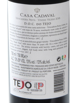 Casa Cadaval Trincadeira Preta Vinhas Velhas 0.75 Tinto 2018