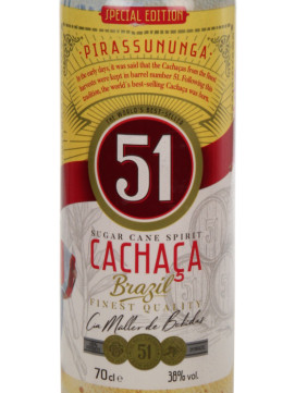 Aguardente Cana Cachaça 51 0.70 Lº