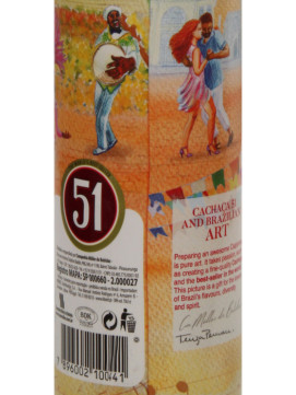 Aguardente Cana Cachaça 51 0.70 Lº