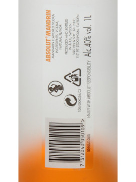 Vodka Absolut Mandrin 1 Lºx40º