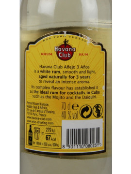 Rum Havana Dourado 3 Anos 0.70
