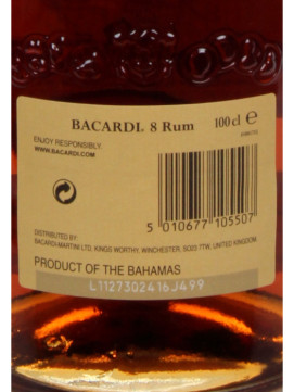 Rum Bacardi Dourado 8 Anos 1Lº